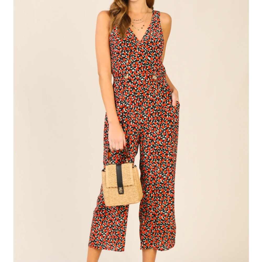 NWT Skies are Blue Ditsy Floral Jumpsuit XS